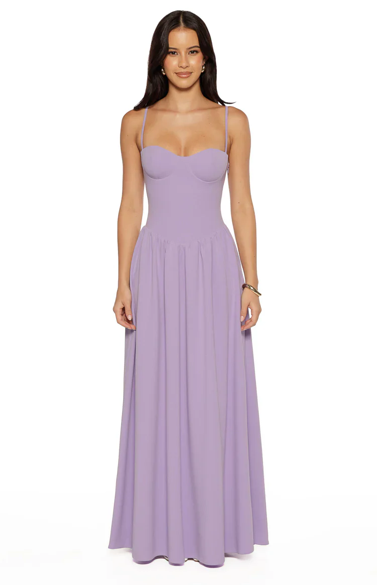 Almost Yours Lilac Crepe Maxi Dress