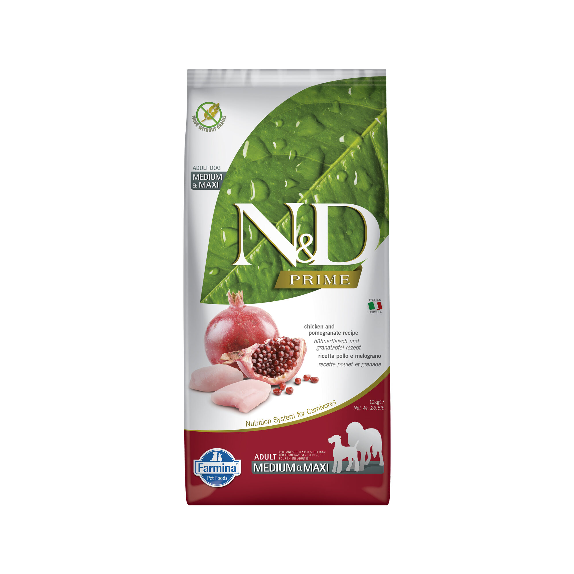 Farmina N&D Prime Adult Medium & Maxi - Chicken and Pomegranate - 12 kg