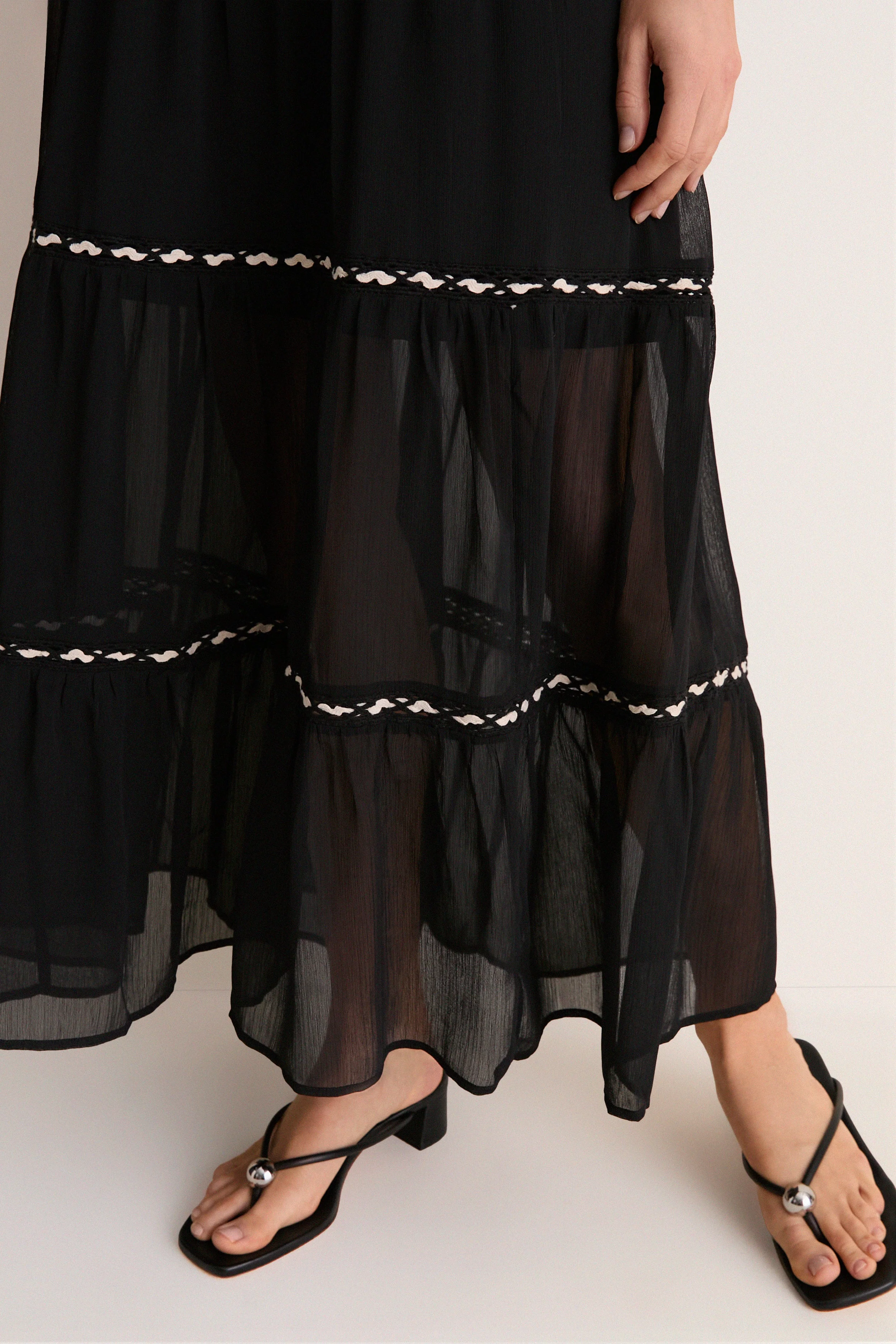 Black Smocked Ric Rac Sabina Dress