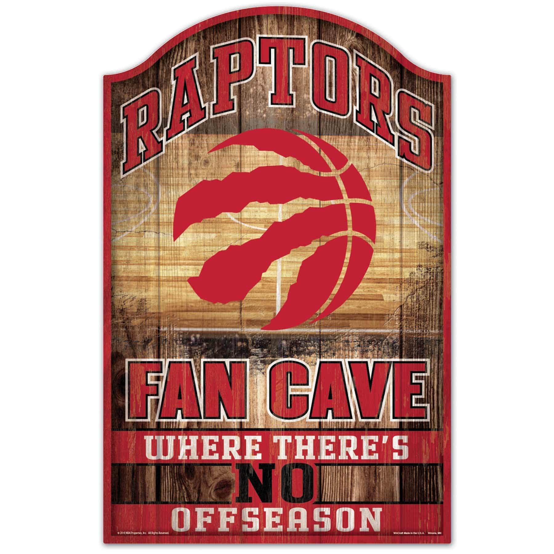 Toronto Raptors WinCraft NBA Fan Cave Wood Sign