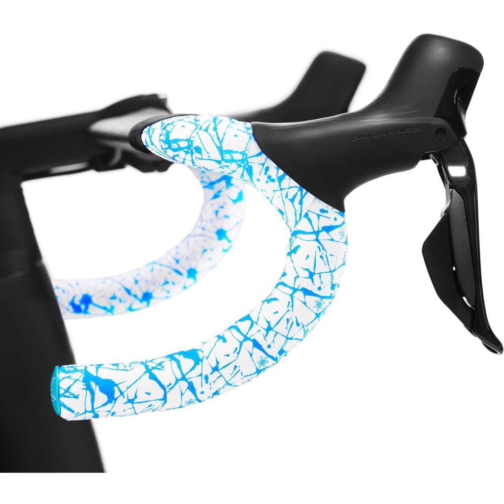 Supacaz Super Sticky Kush Splat Limited Handlebar Tape - White / Neon Blue