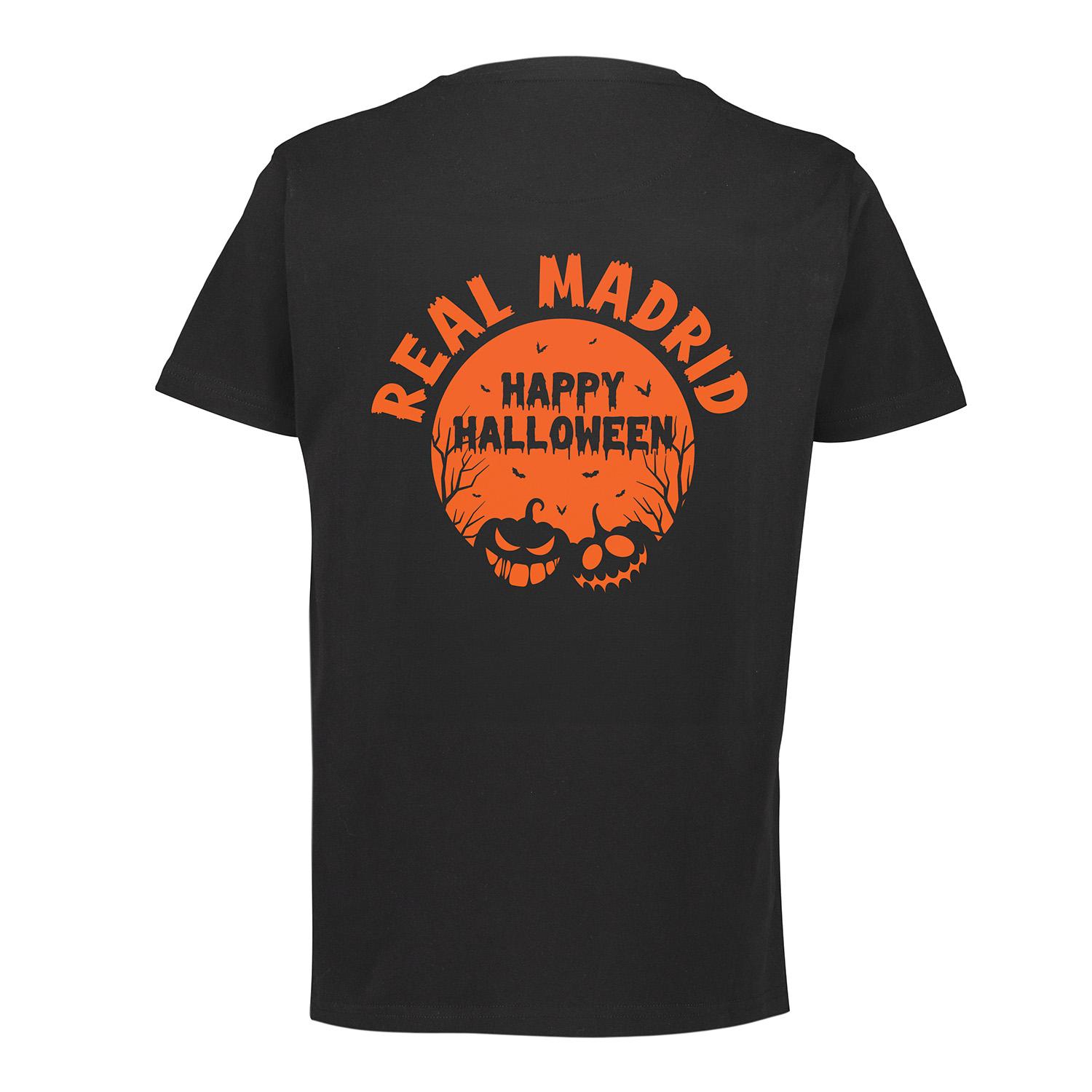 Kids Halloween Back Print T-Shirt Black Real Madrid
