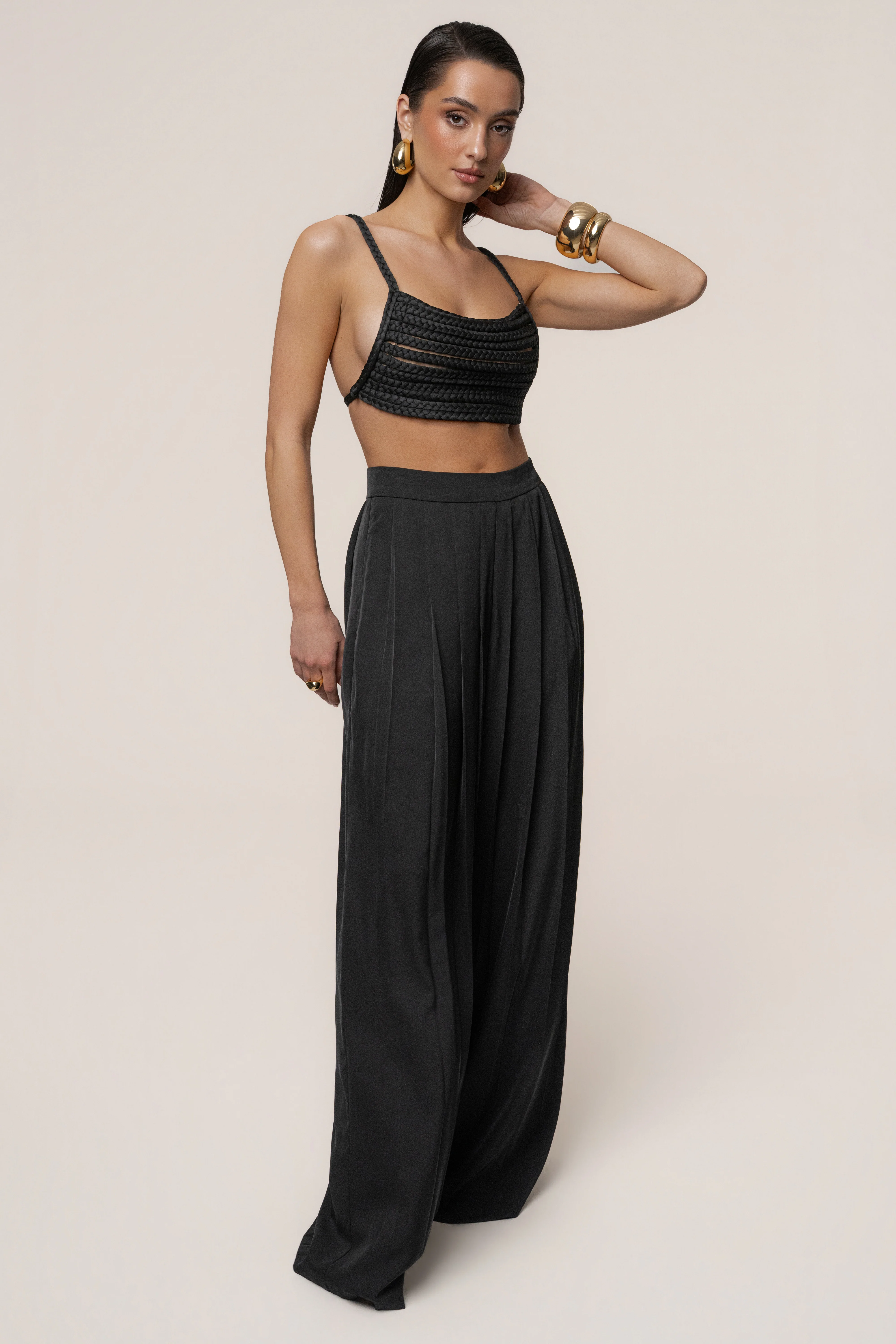 Black Sofie Braided Top