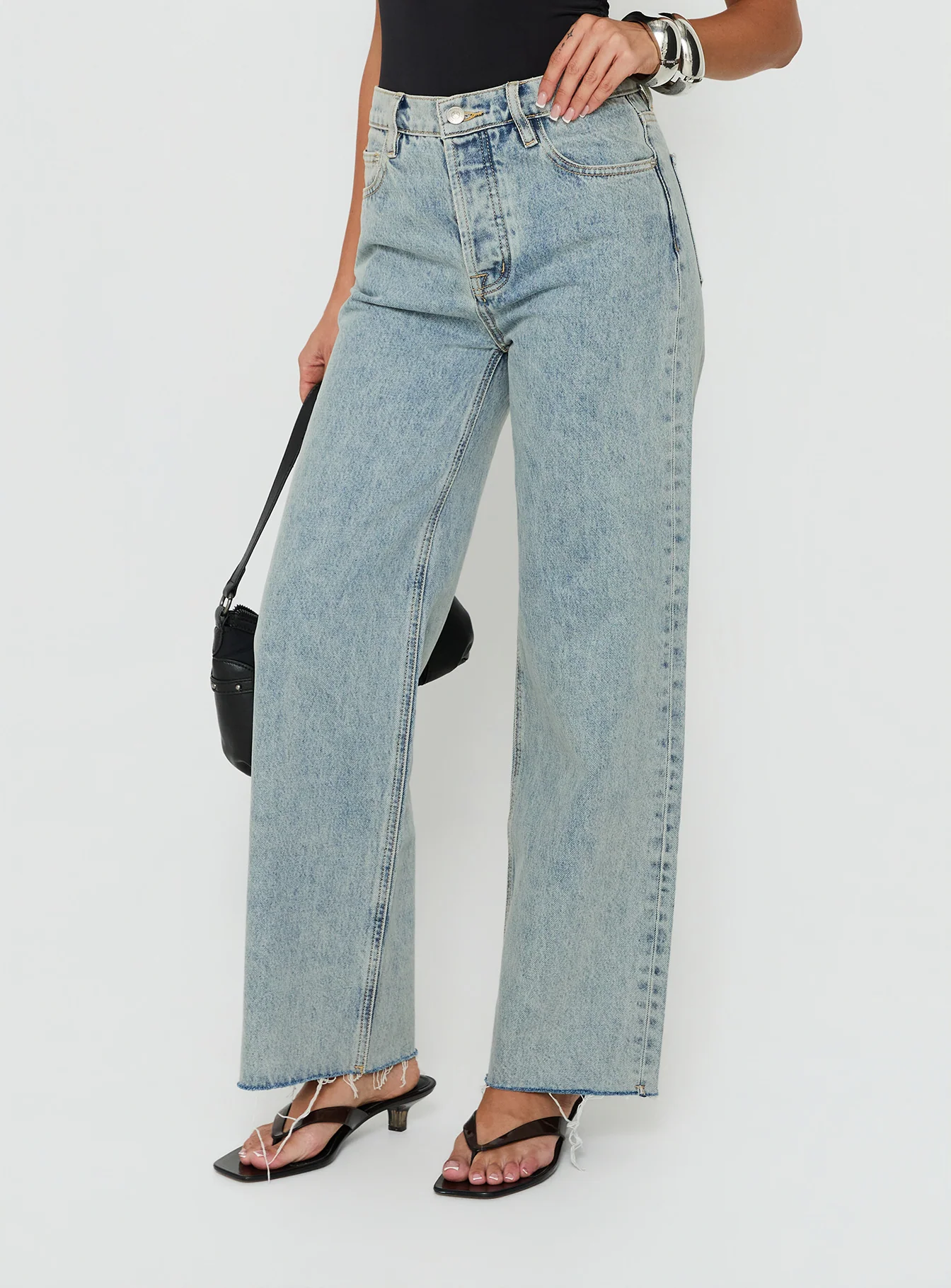 Fawcett High Rise Straight Leg Jeans Light Blue Wash