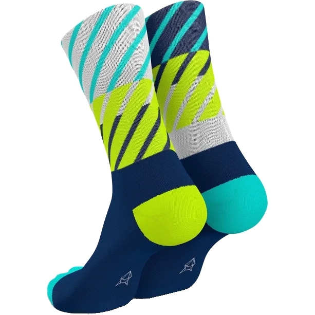 INCYLENCE Running Diagonals Socks - Navy Canary