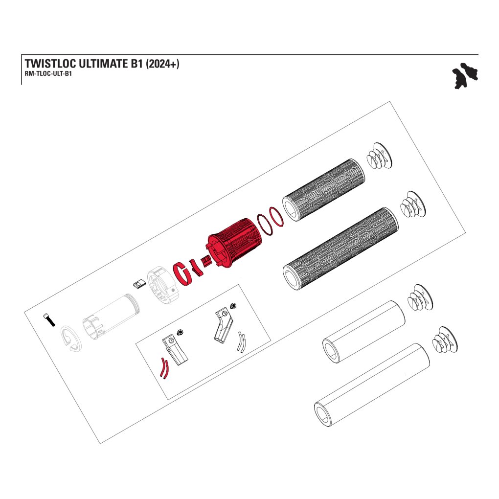 RockShox Grip Handle for TwistLoc Base/Ultimate Remote (B1+, 2024+) - 2/3 Position (2P/3P) | 11.4318.017.000