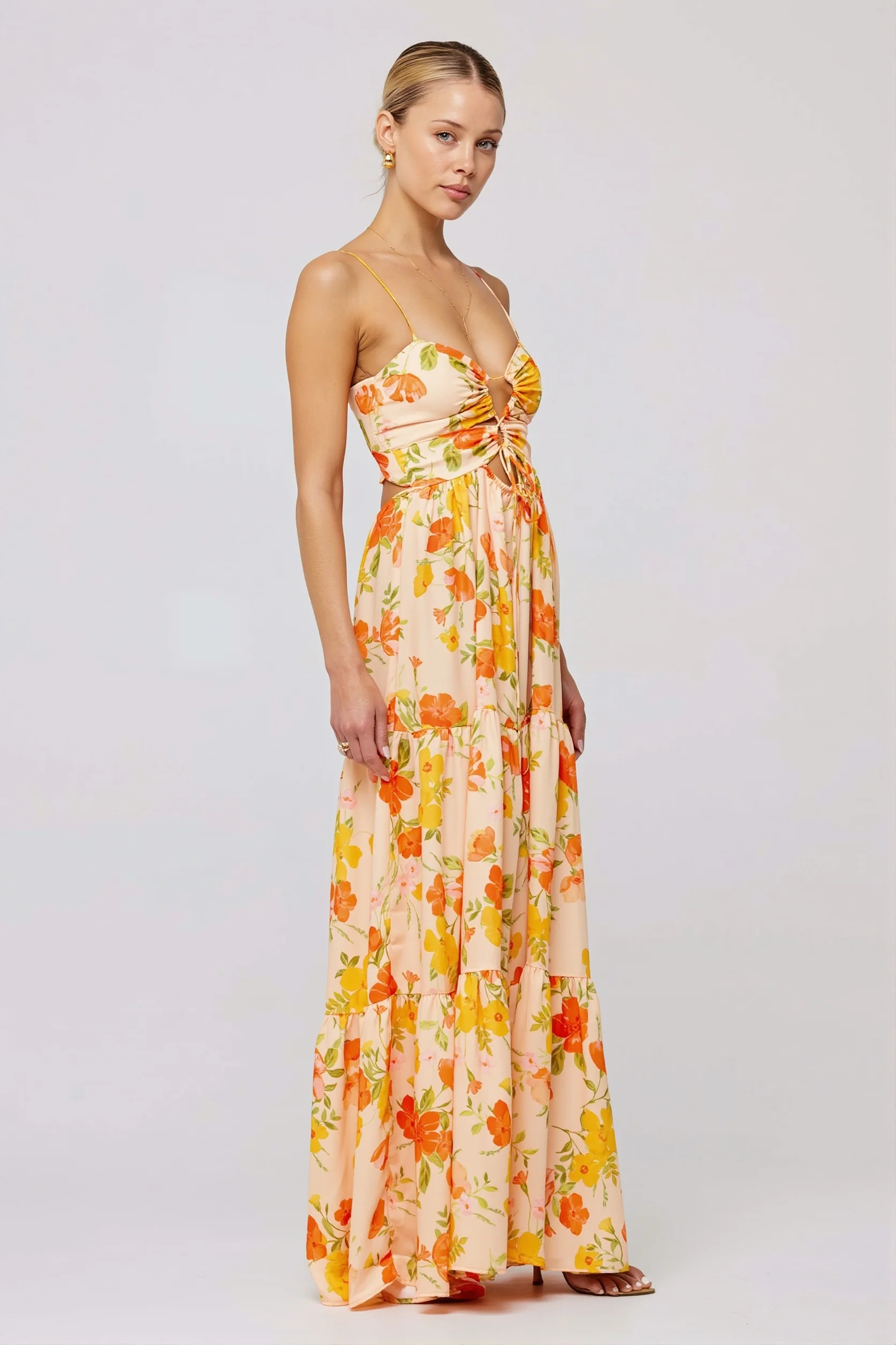 Floral Splice Swing Cami Maxi Dress