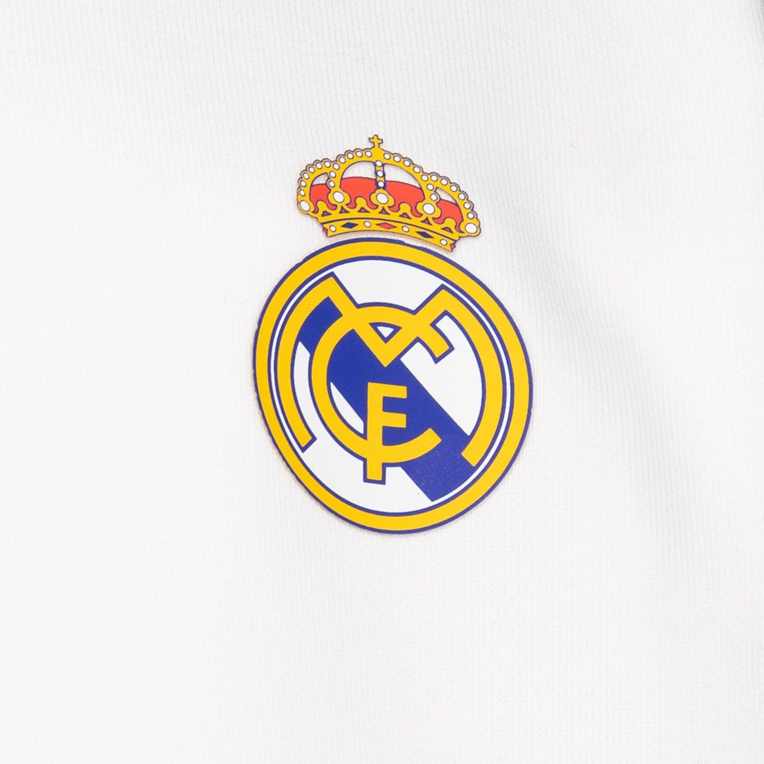 Kids ECO Essentials Real Madrid Color Crest Zip Hoodie White