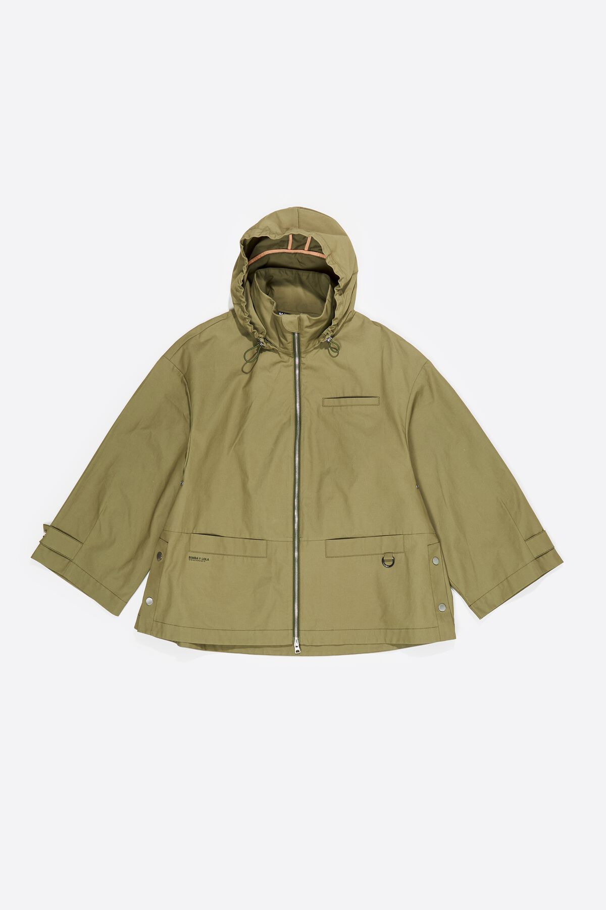Light khaki cotton A-line trench