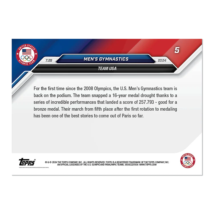 Men's Gymnastics - 2024 Olympic Games TOPPS NOW® Card 5