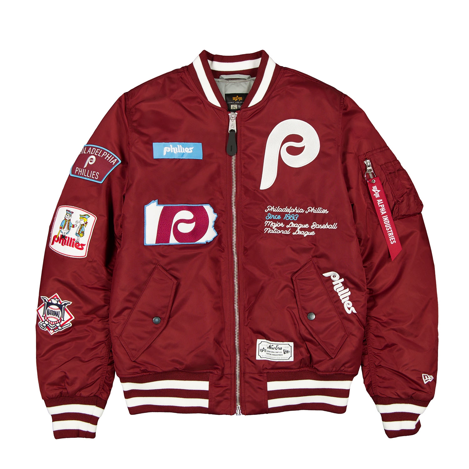 Philadelphia Phillies Alpha Industries MA-1 MLB Bomber Jacket Red