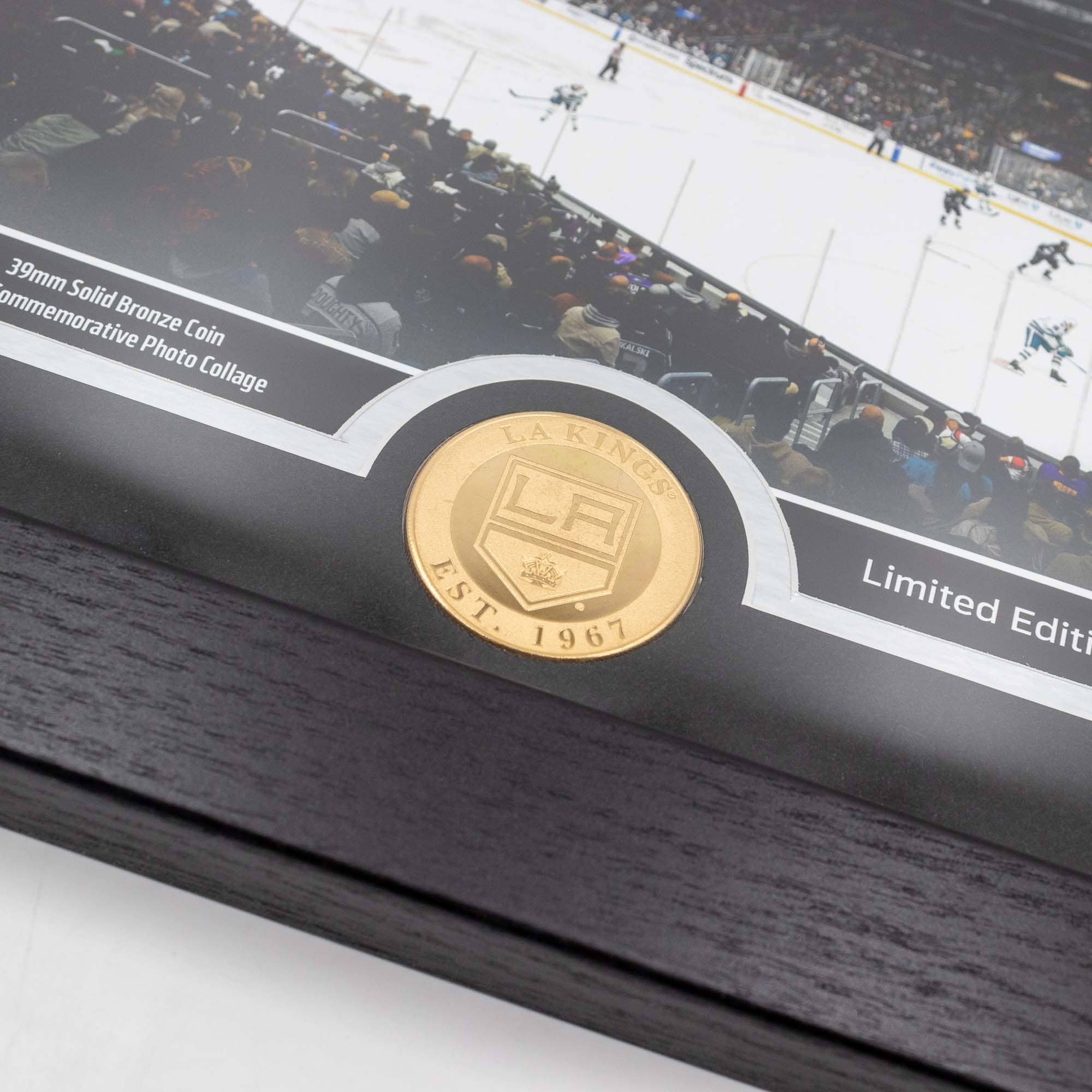 Los Angeles Kings 2-Time Stanley Cup Champions Bronze Coin Framed NHL Photo