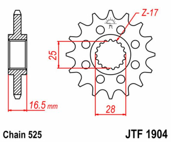 JT. Standard steel 1904 - 525Ref: Jtc01374A / 1077300002