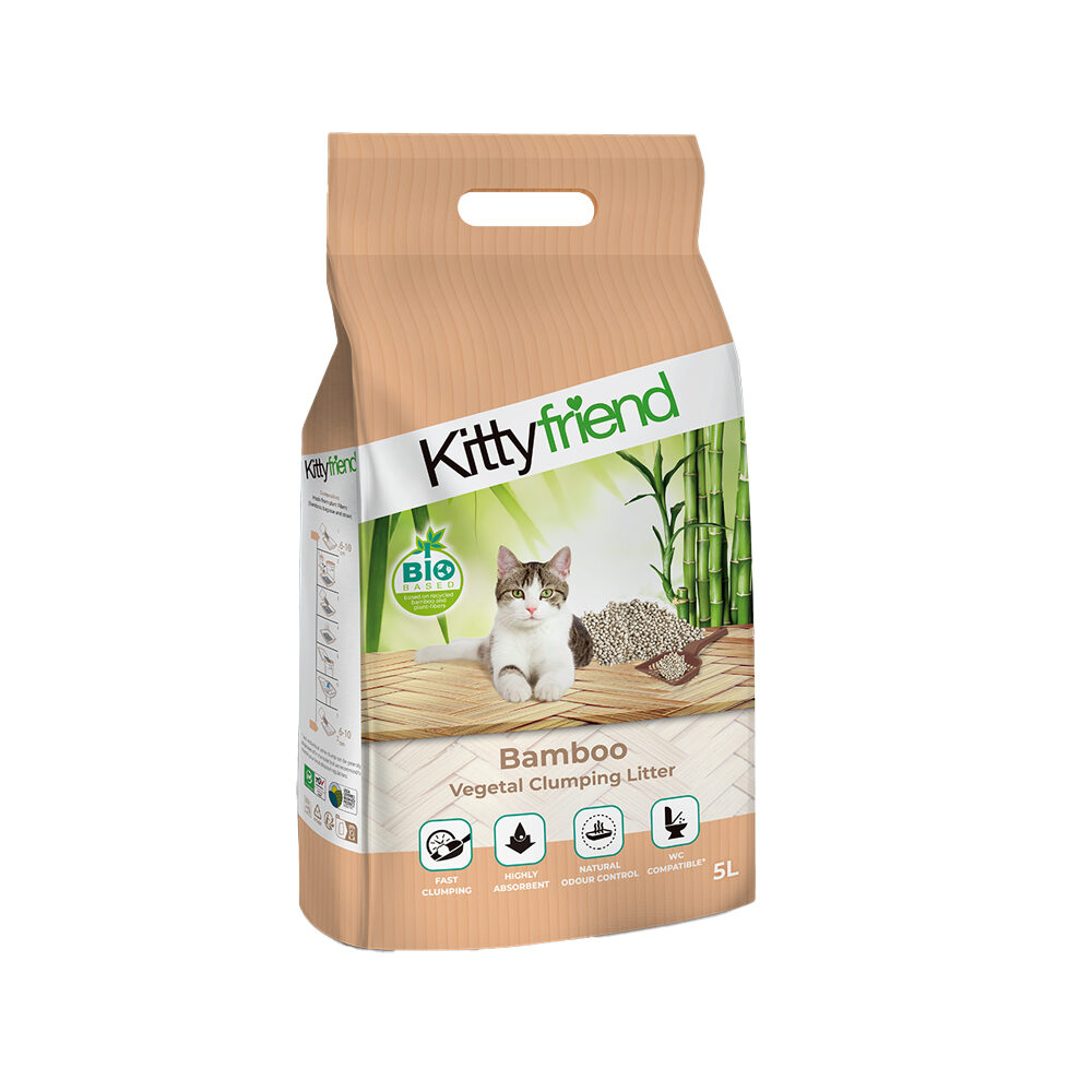 Kitty Friend Bamboo Clumping Cat Litter - 5L