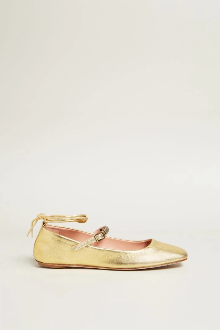 Ballerinas with details - GOLD