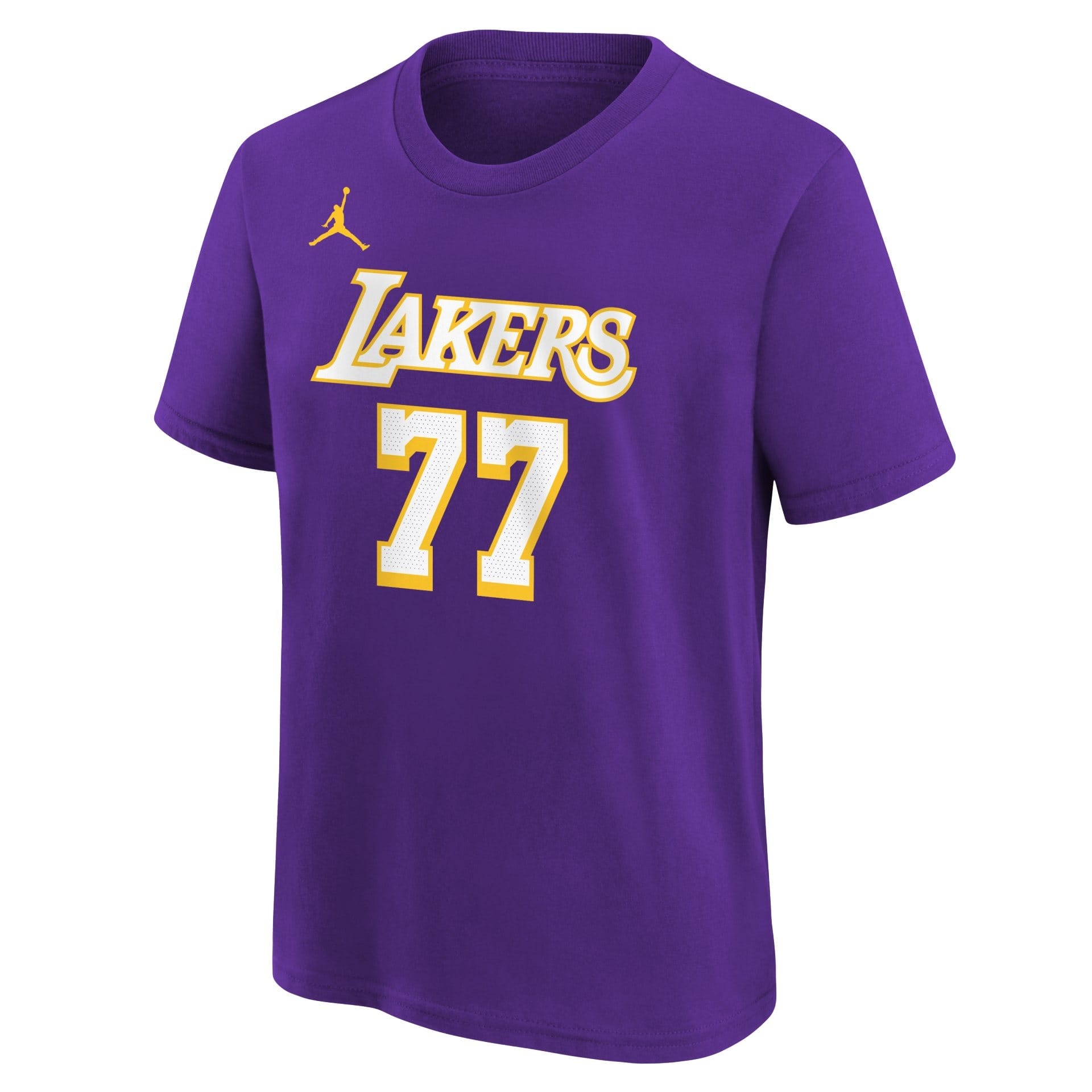 Luka Dončić #77 Los Angeles Lakers Player NBA T-Shirt Purple (YOUTH)