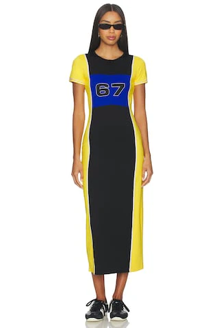 Graphic Zip Placket Dress