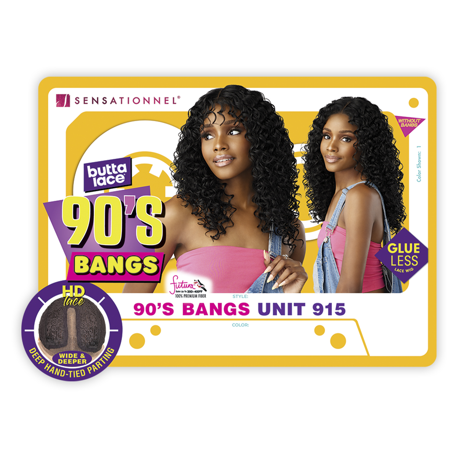 Sensationnel HD Lace Front Wig Butta Lace Glueless 90'S Bangs Unit 915