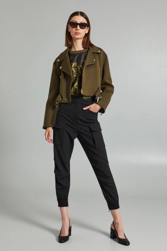Compact jersey jacket - DARK KHAKI