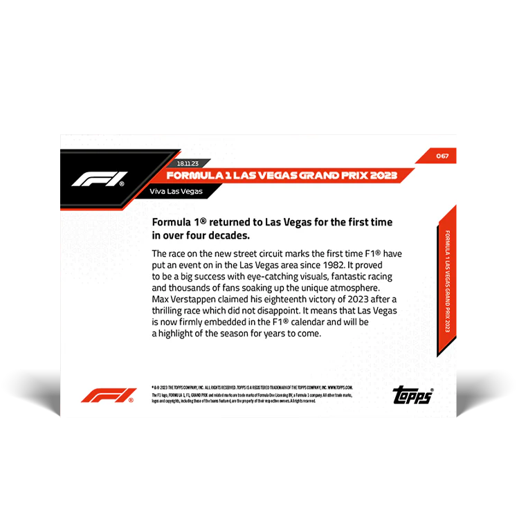 Topps UK - FORMULA 1 LAS VEGAS GRAND PRIX 2023 - Viva Las Vegas - F1 TOPPS NOW® Card #67