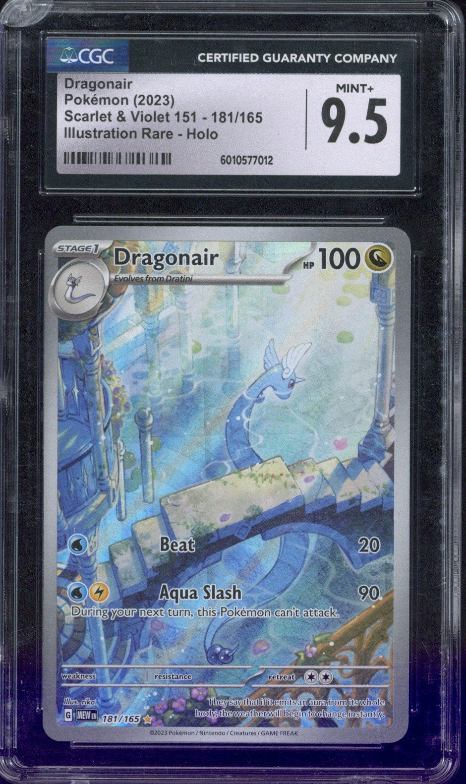 2023 Pokemon Scarlet & Violet 151 Dragonair IR Holo #181 CGC 9.5