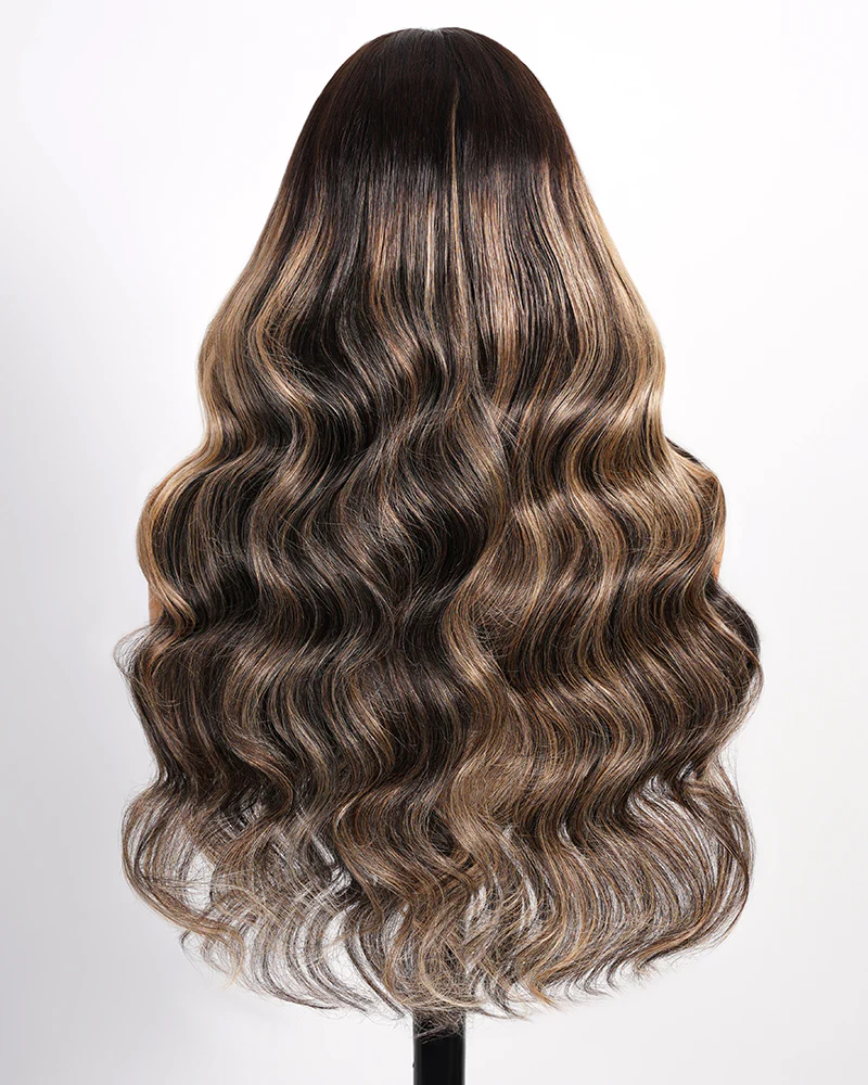 Ophirawig 13x6 Three-Go? Ombre Platinum Blonde Balayage Highlights Glueless Wig Loose Body Wave With Drawstring