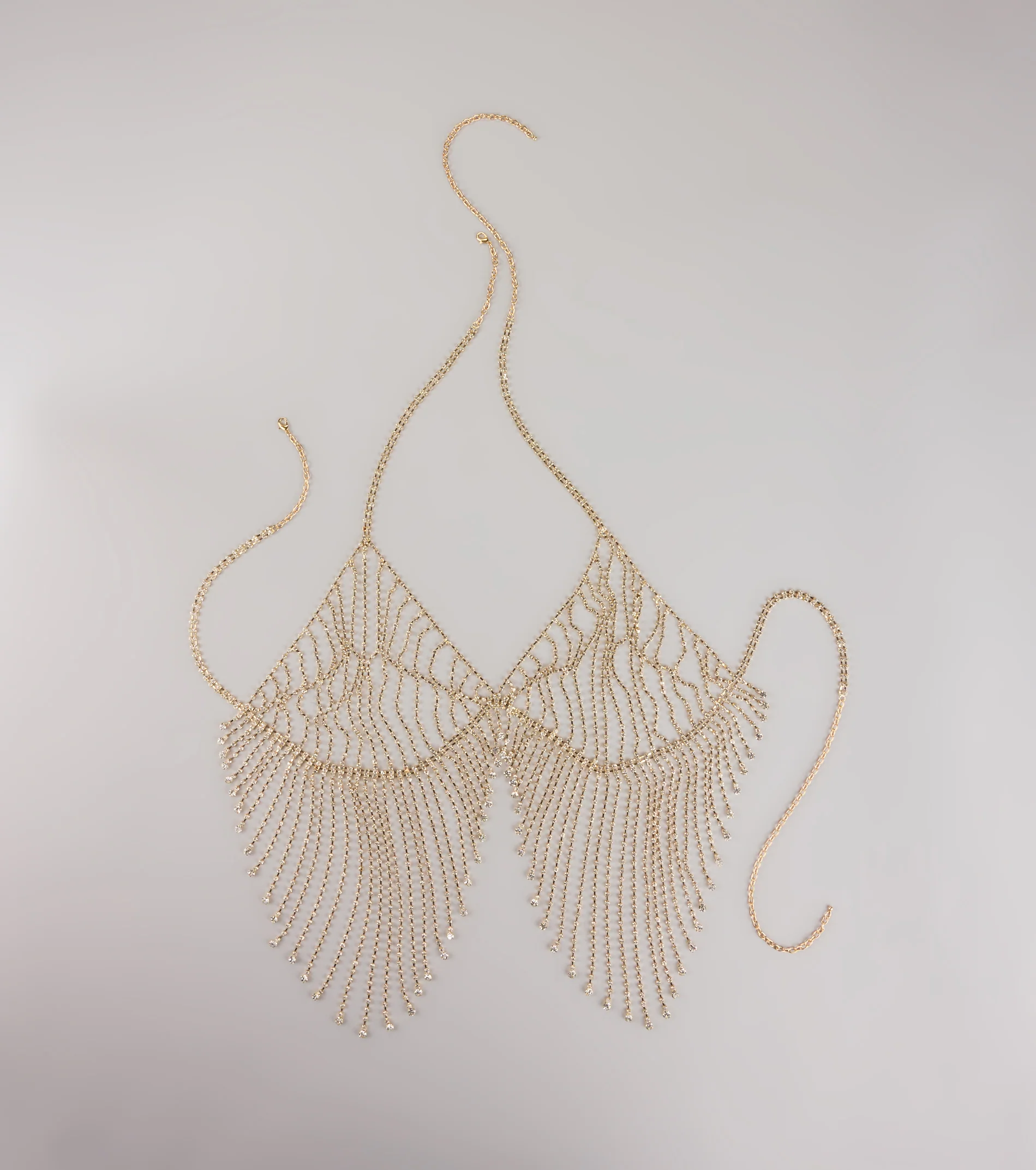 Goddess Drip Rhinestone Bra Chain Necklace