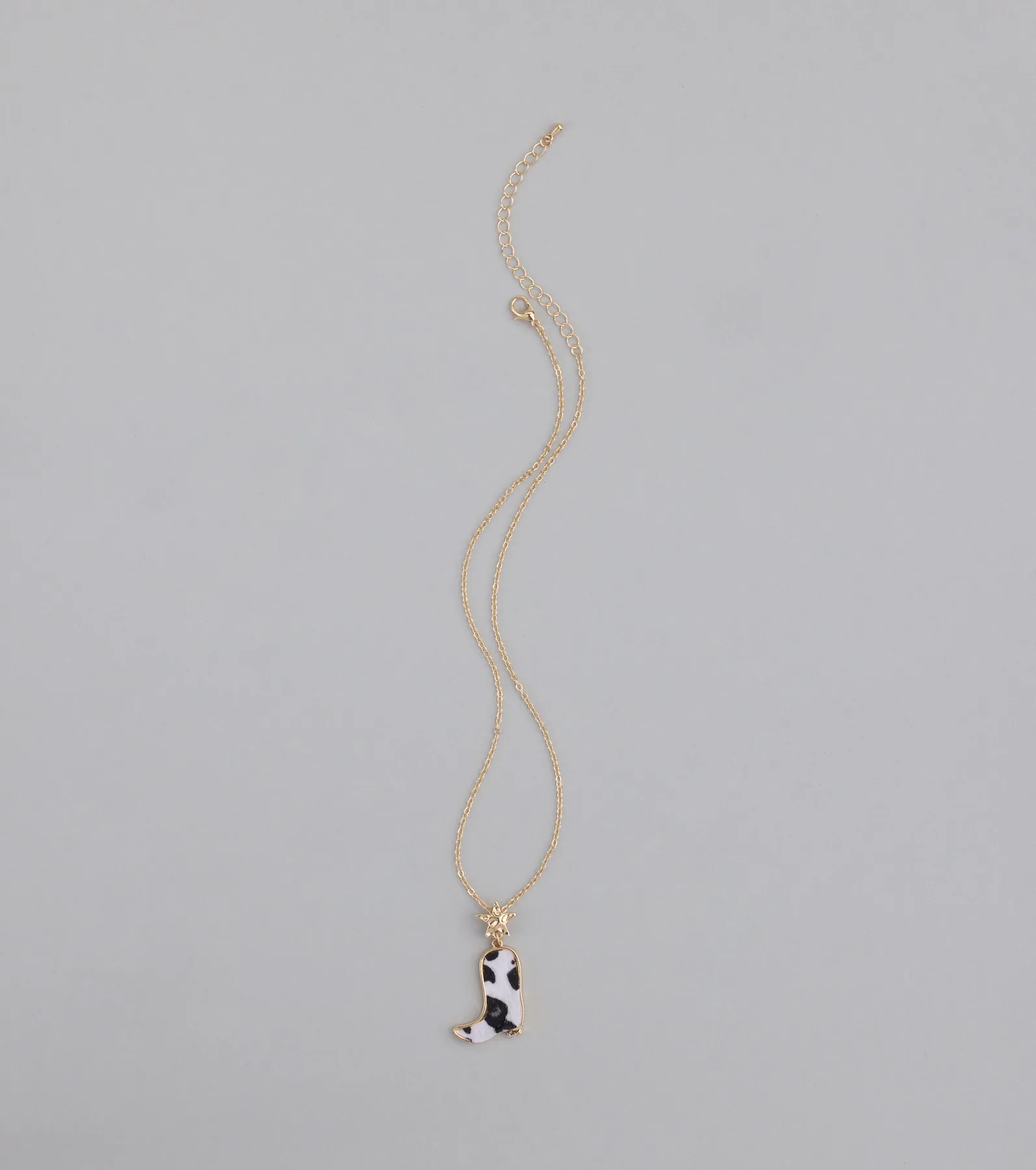 Southern Charm Faux Fur Cowboy Boot Necklace