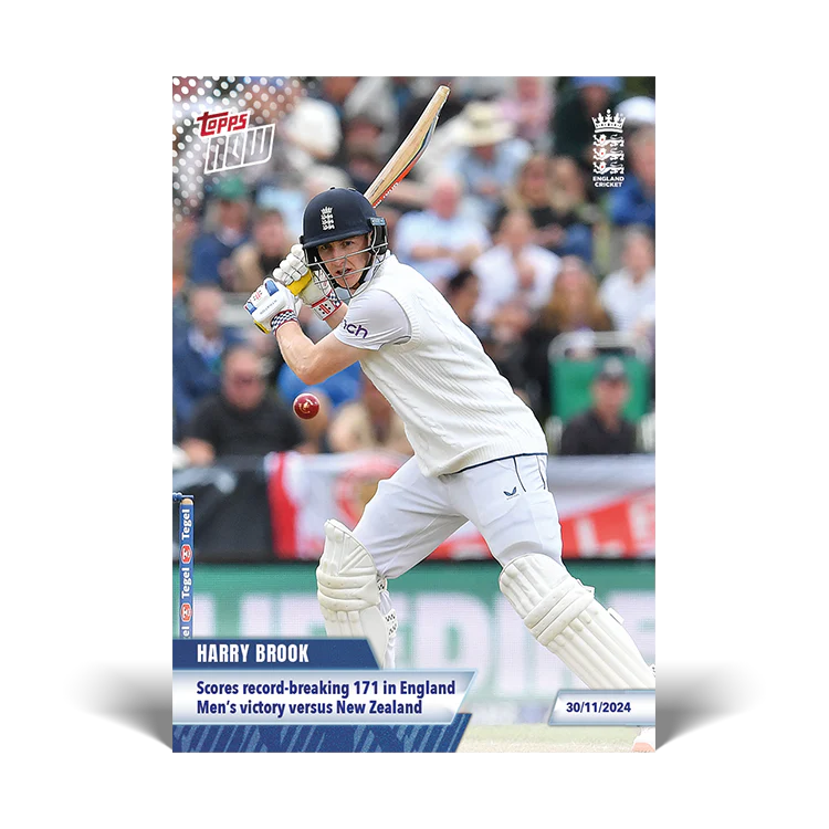 Harry Brook - Scores record-breaking 171 in England Men’s victory versus New Zealand - 23/24 ECB Topps NOW® Card 46