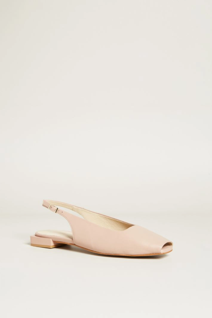 Leather slingback ballerinas - PINK