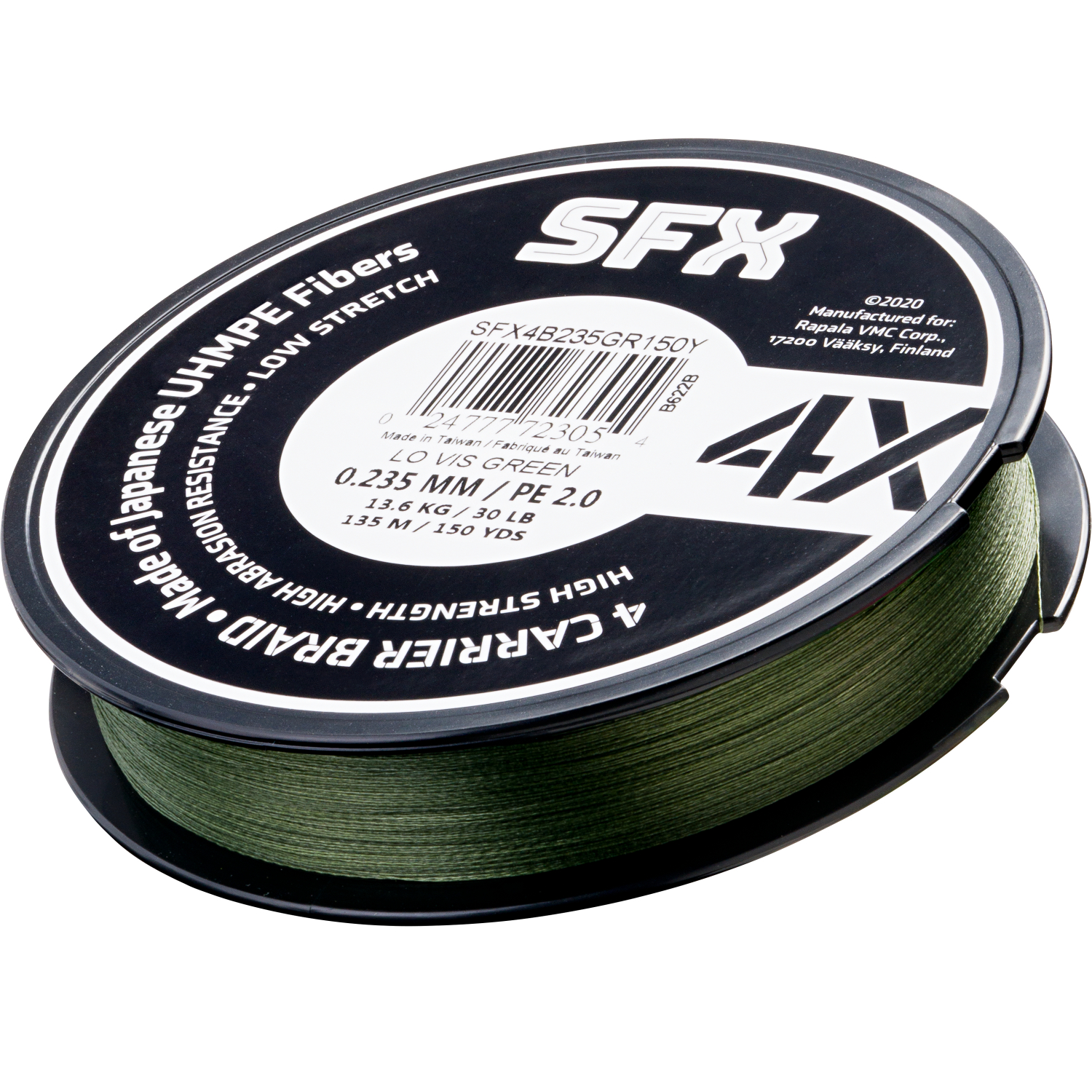 Sufix Braided Line SFX 4 Carrier Braid (Lo-Vis Green, 135 m)