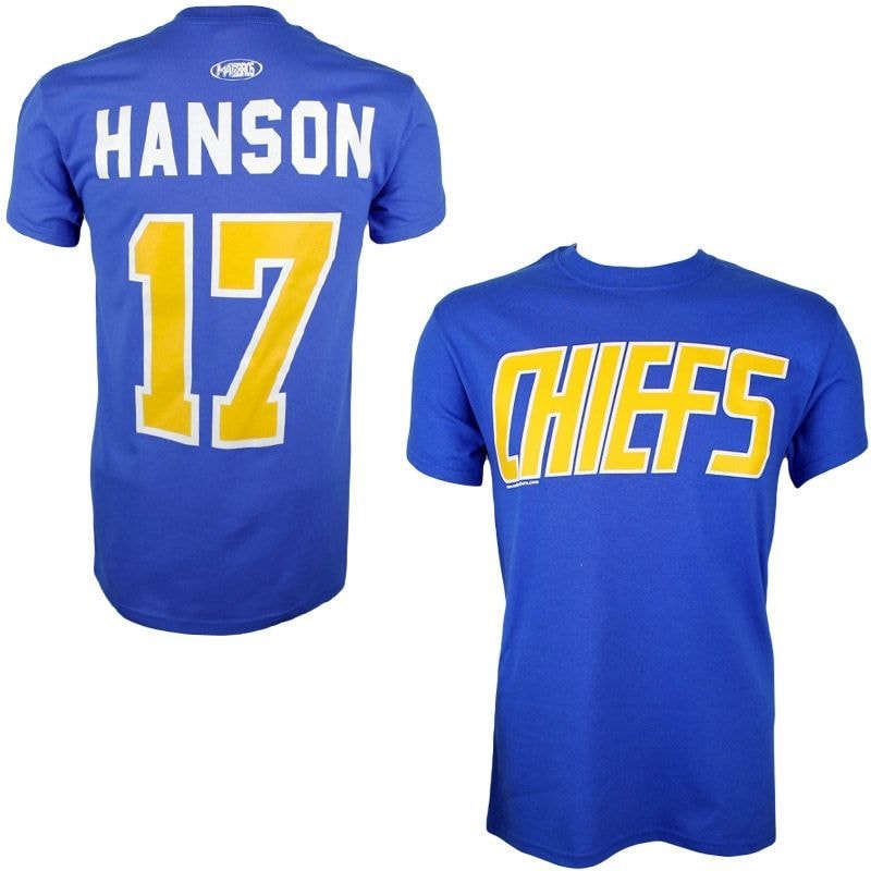 Slapshot Charlestown Chiefs Steve Hanson #17 Hockey T-Shirt