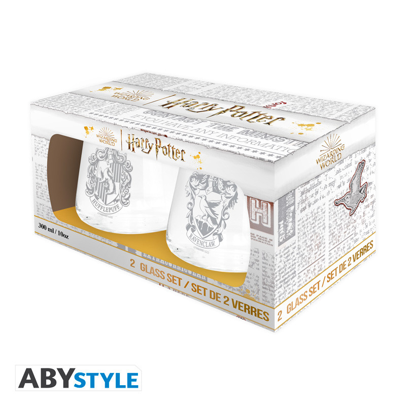 HARRY POTTER 2 Glass Set Ravenclaw & Hufflepuff