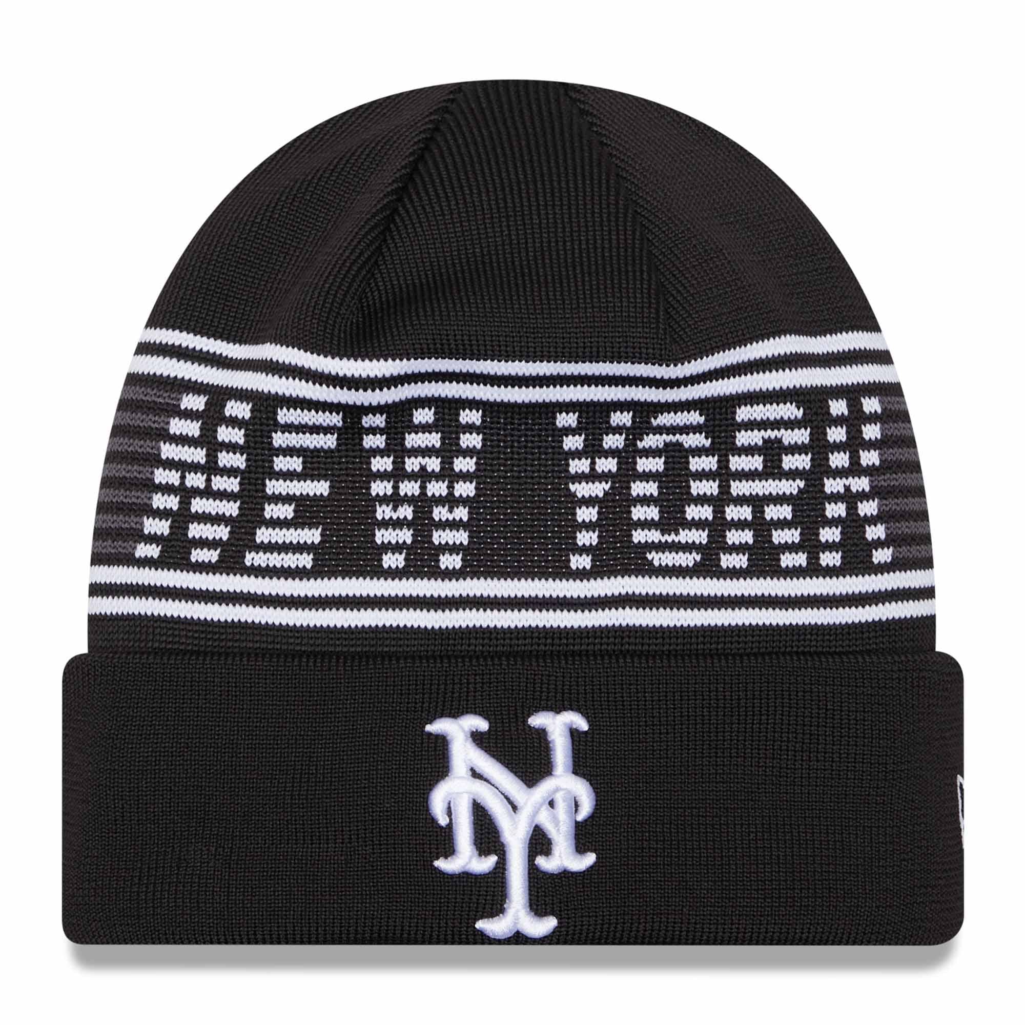 New York Mets Black Colorway 2024 MLB Clubhouse New Era Beanie Knit