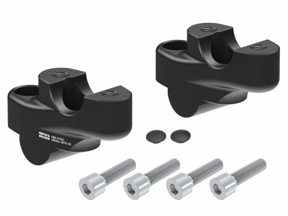 Hepco & Becker handlebar riser with offset 30 mm high and 21 mm back - blackRef: Hbe05016A / 42459505 00 01