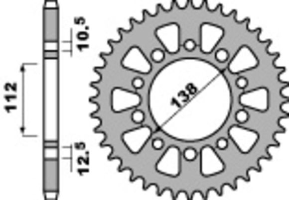 PBR steel C45 standard sprocket 4384 - 520Ref: PBR01441A / 1075494006