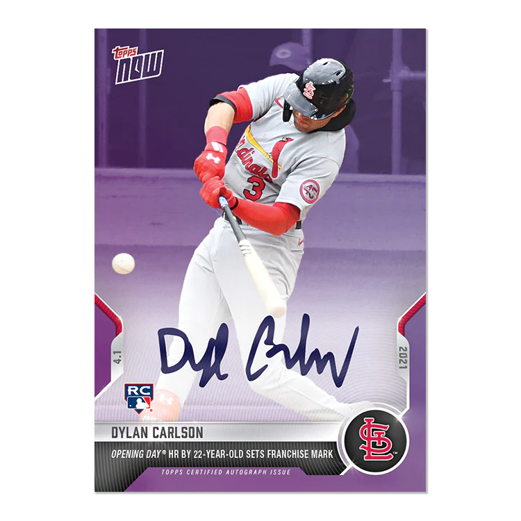 On-Card Auto # to 25 - Dylan Carlson - 2021 MLB TOPPS NOW® Card 6C