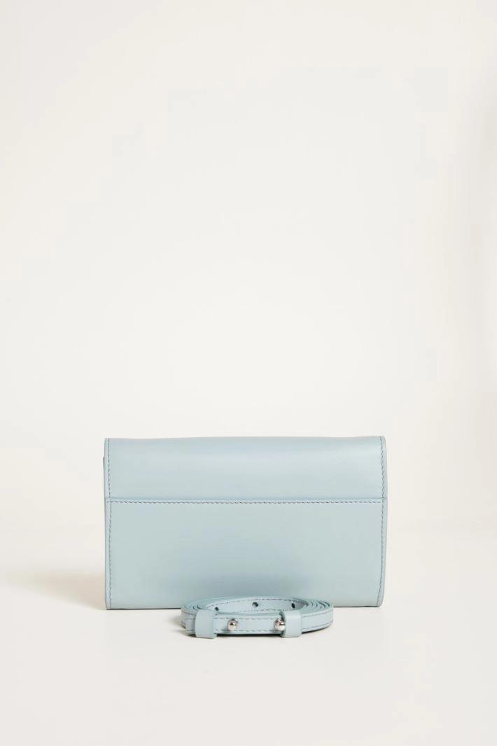 Leather phone pouch - LIGHT BLUE