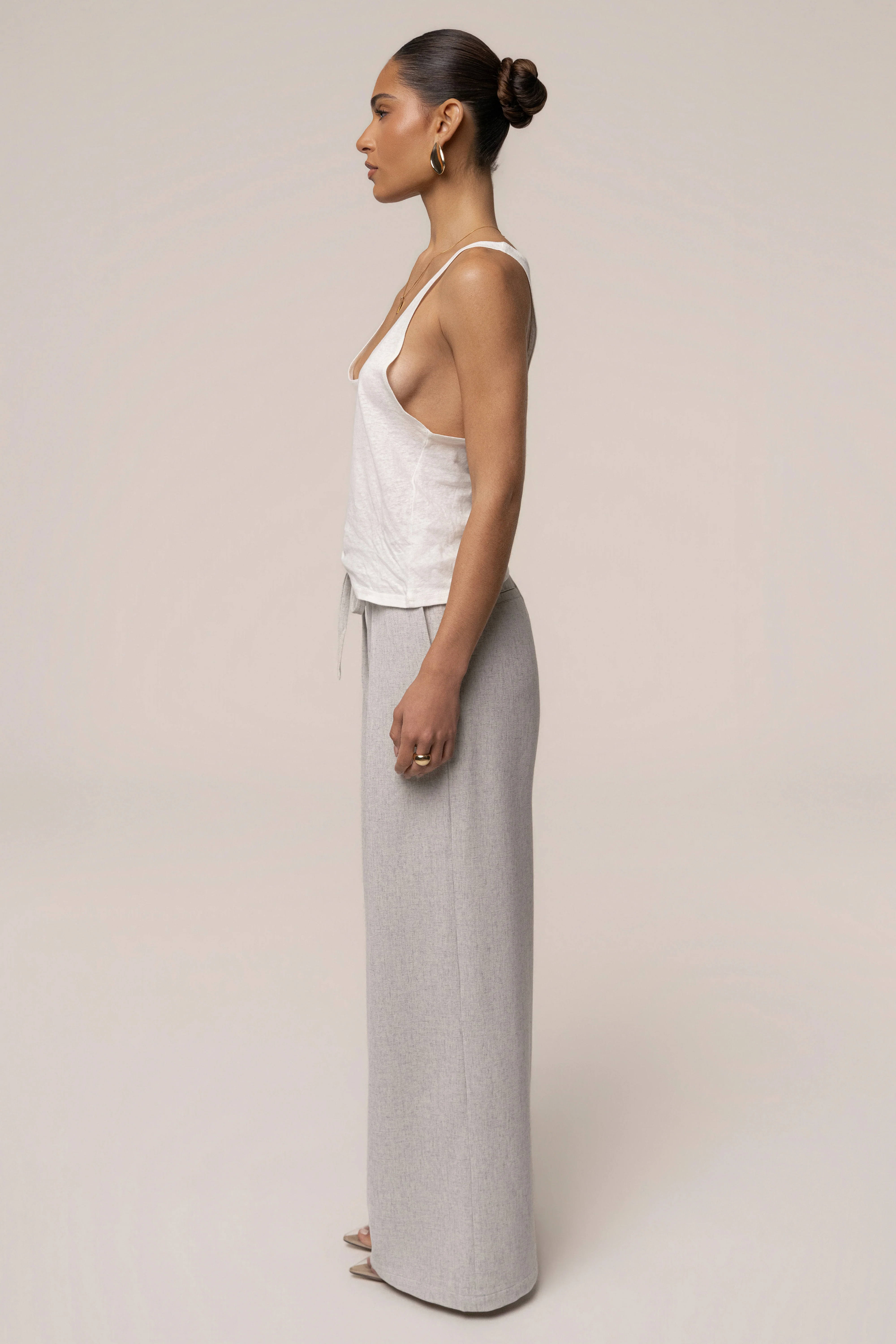 Heather Grey Refined Ease Wide Leg Pants