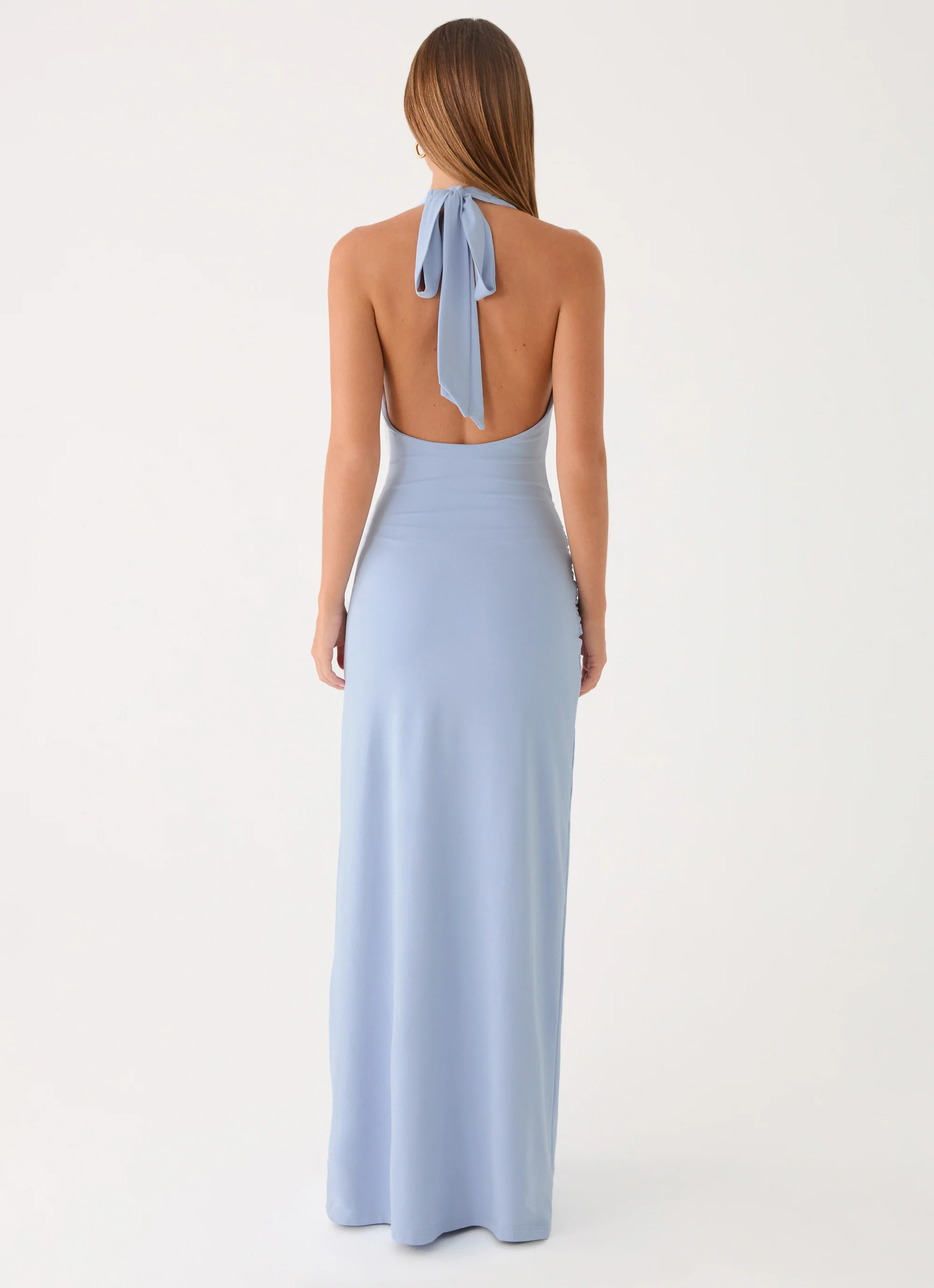 Cristal Halter Maxi Dress - Blue