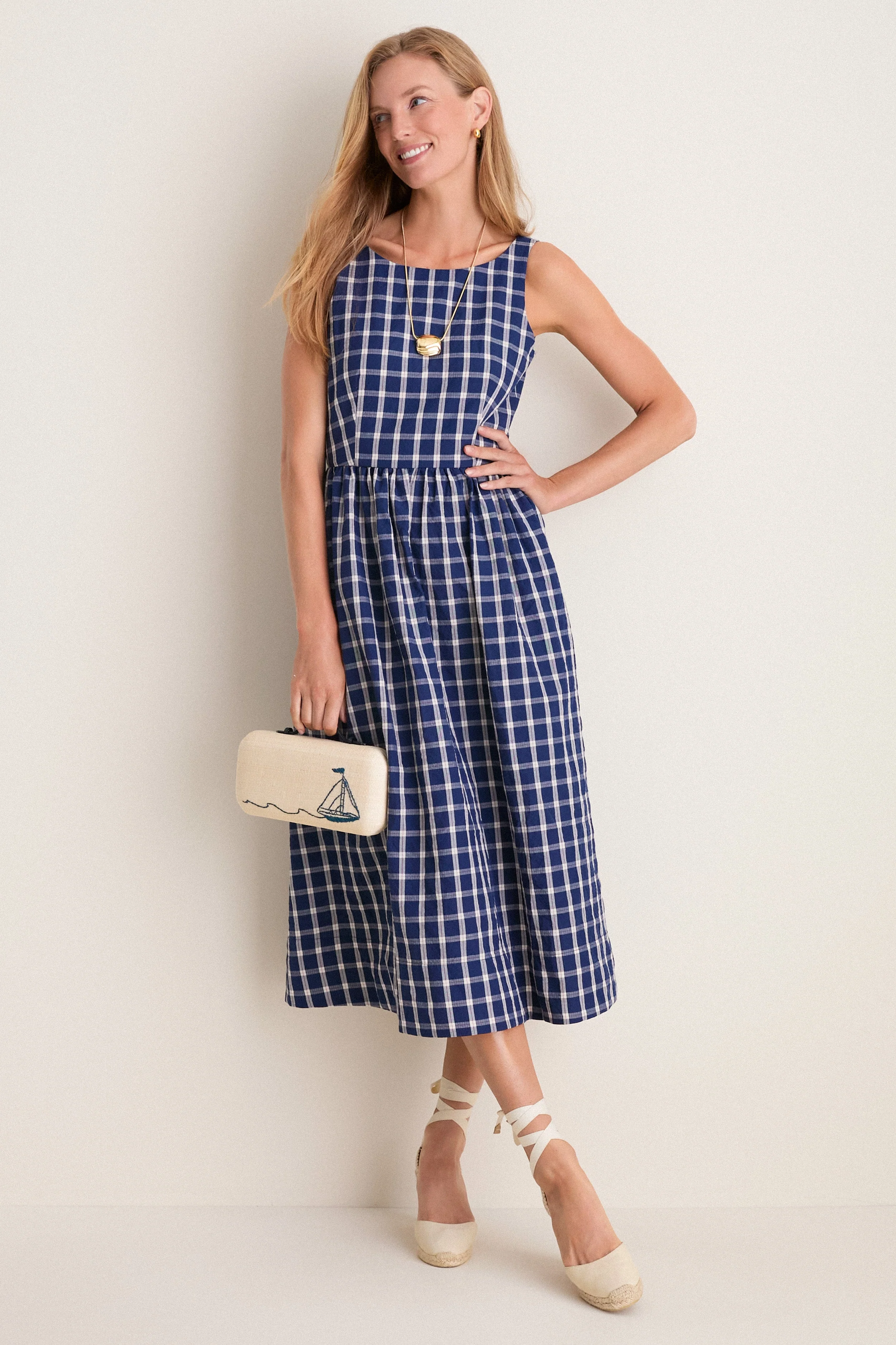 Picnic Plaid Poppy Dress
