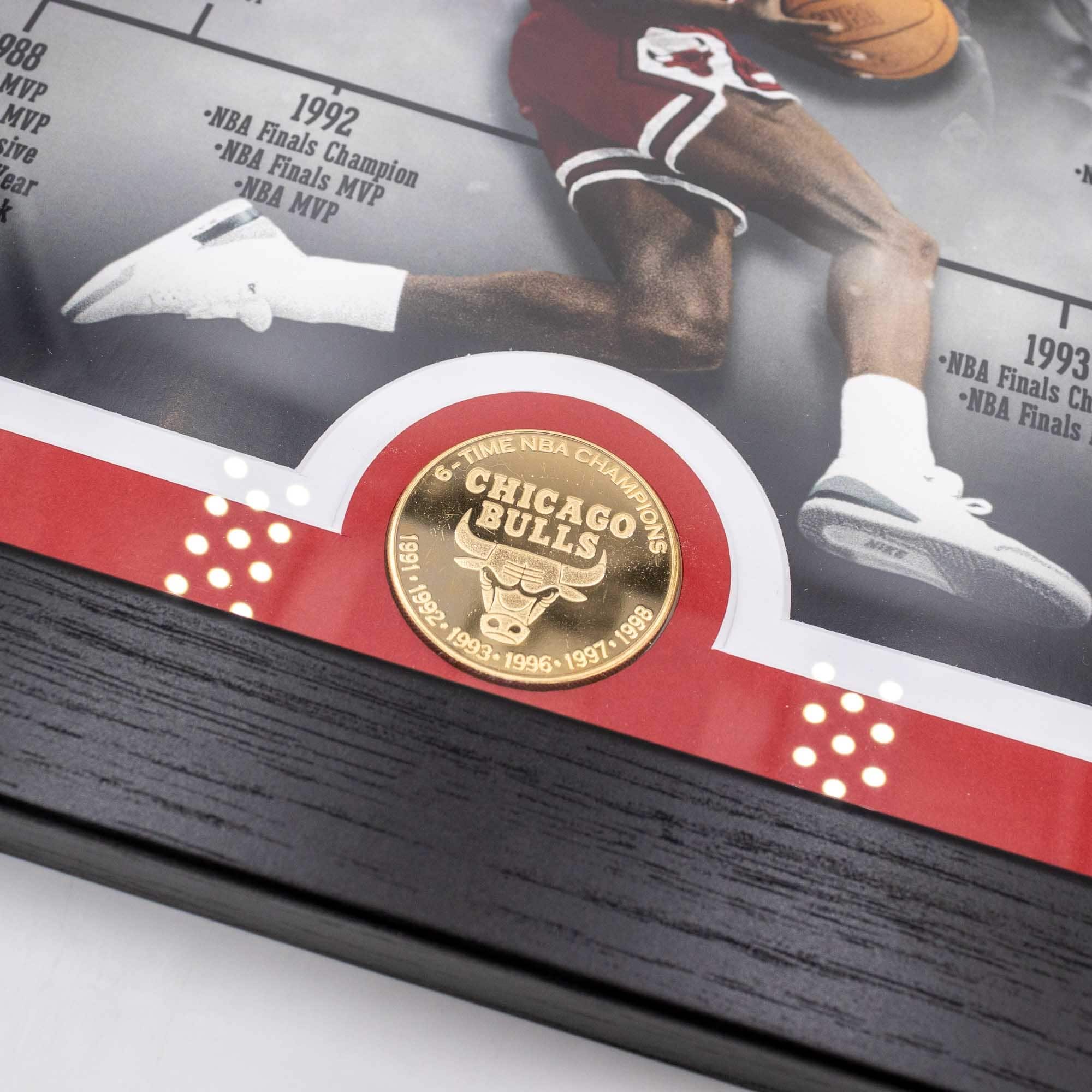 Michael Jordan Chicago Bulls Playing Career Bronze Coin Framed NBA Photo