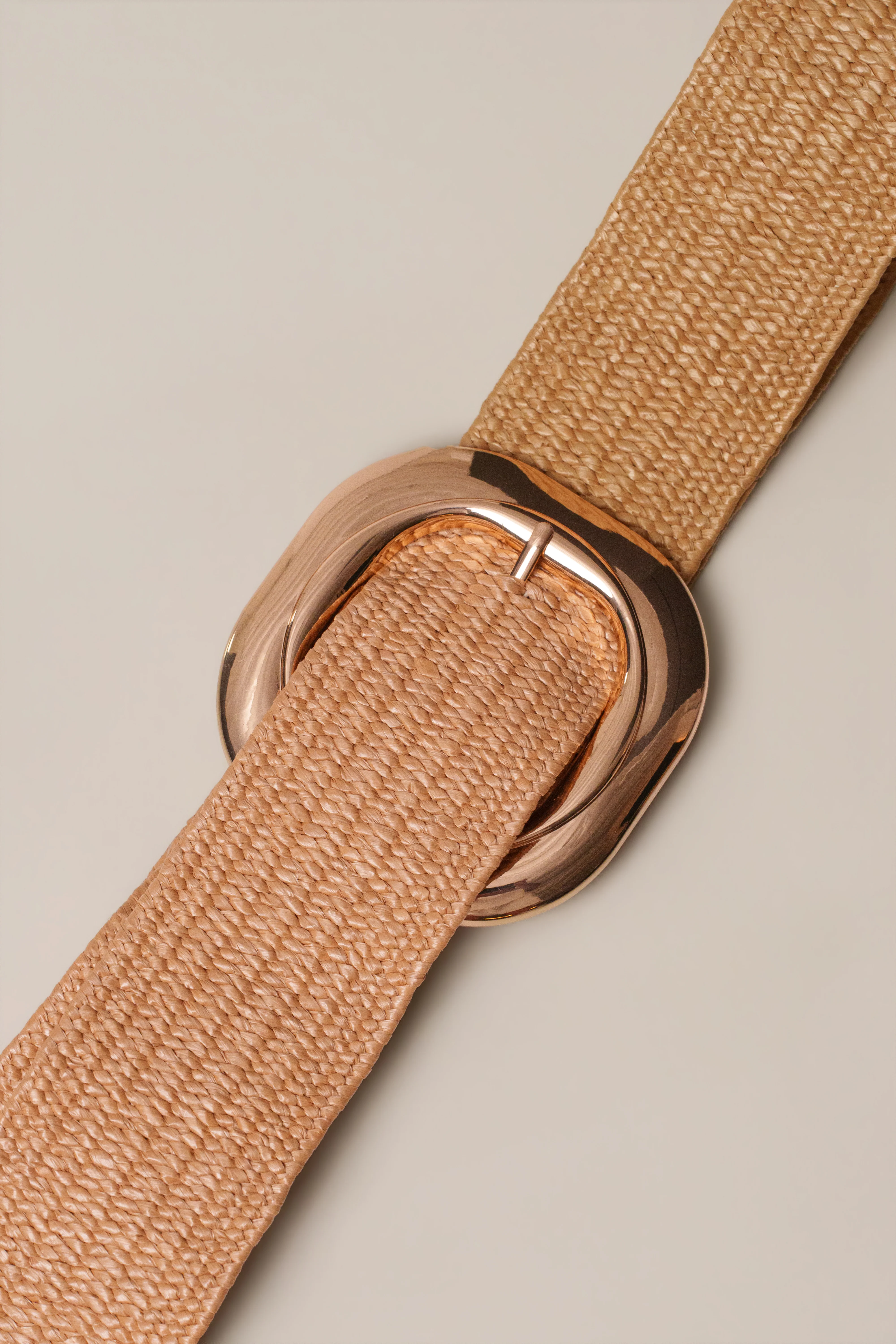 Khaki Natural Frame Buckle Belt