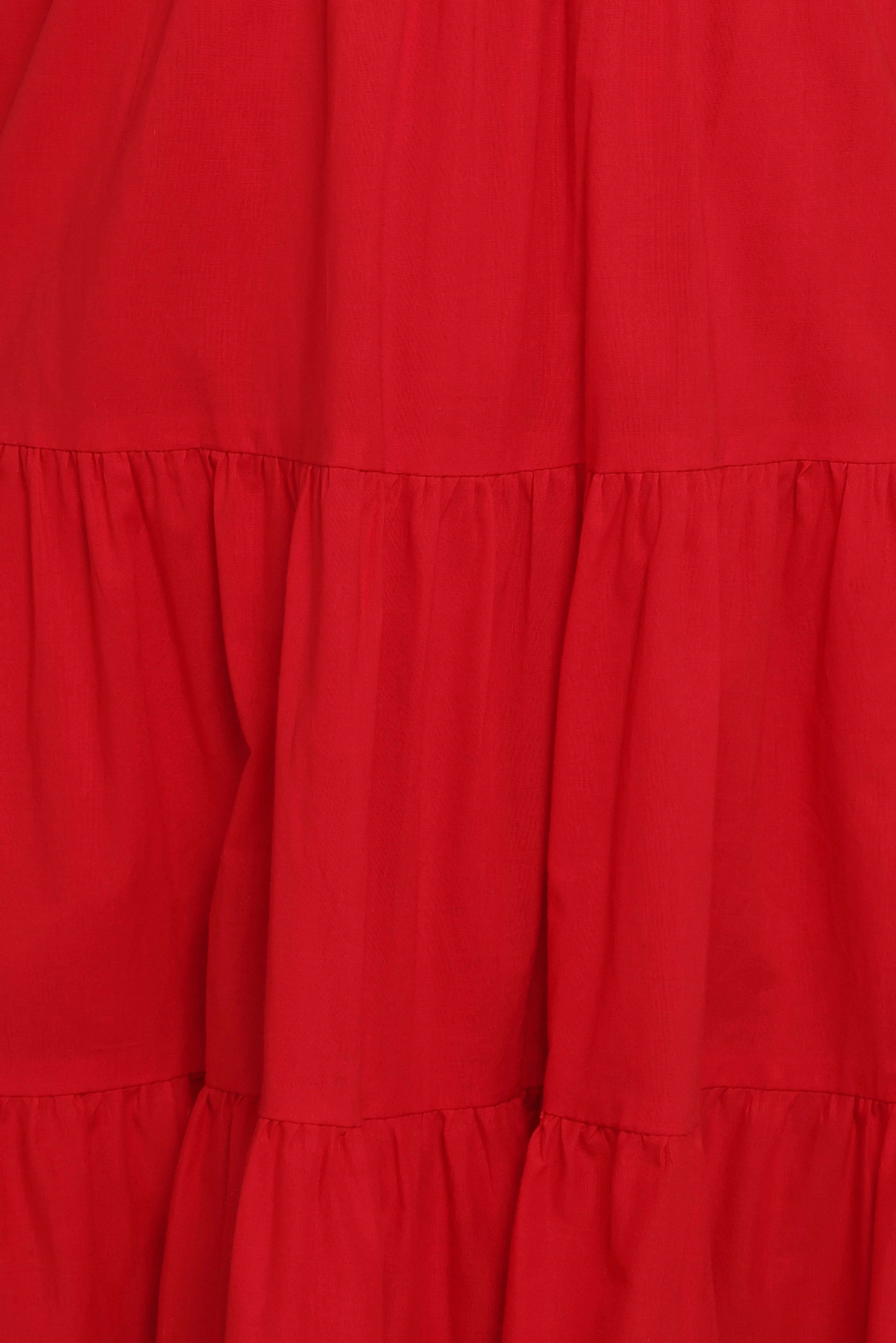 Carrol Shirred Bodice Maxi Dress - Red