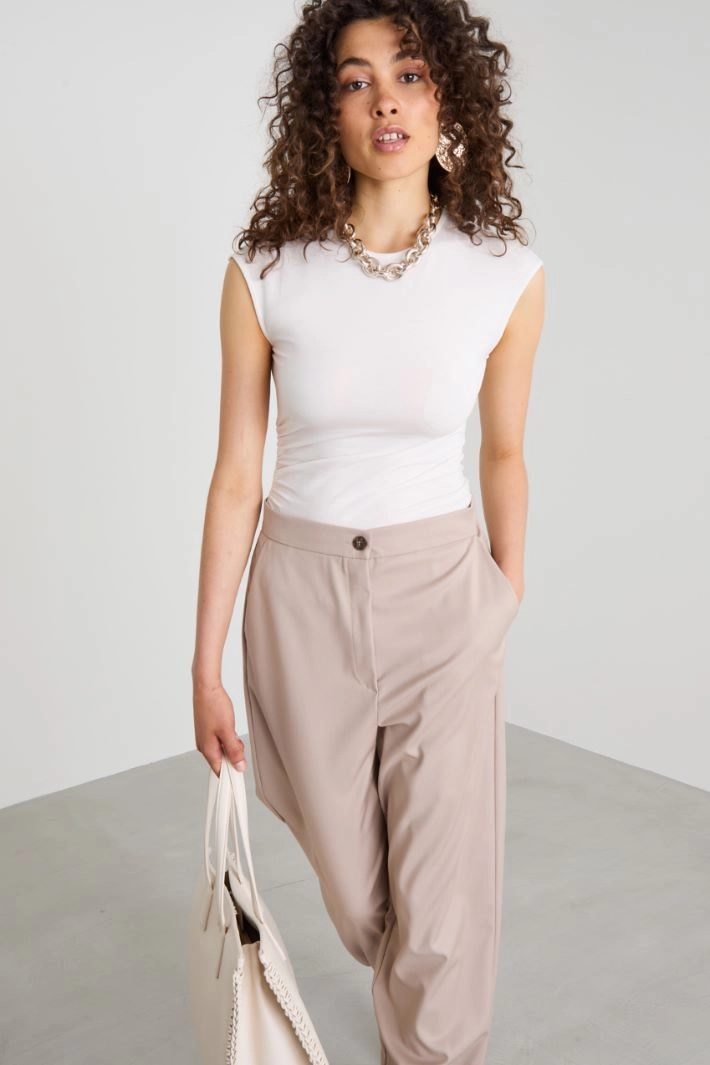 Draped T-shirt - CREAM