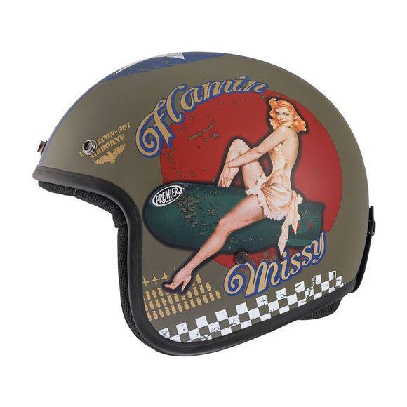 Premier -Jet Classic Pinup Mili BM - green jet helmetRef: PE0445
