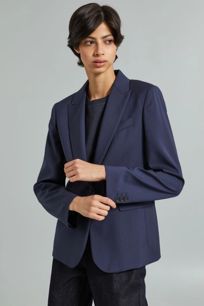 Blazer with single button - DARK BLUE