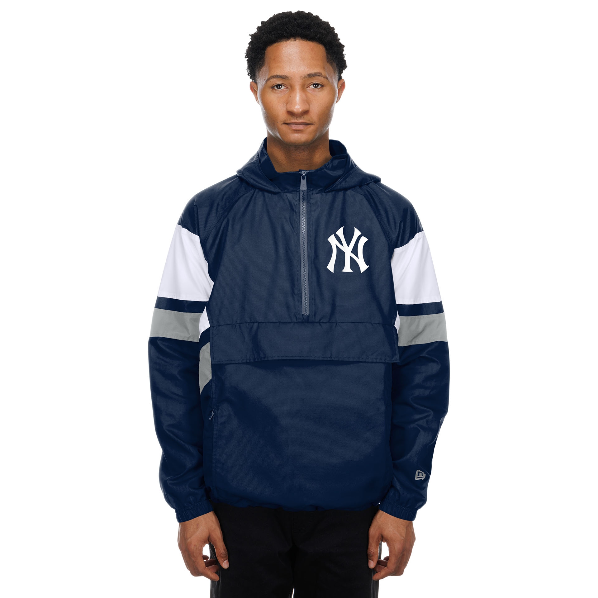 New York Yankees MLB Quarter Zip Windbreaker Jacket Navy