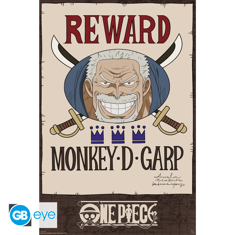 ONE PIECE Poster Wanted Garp Cross Guild (91.5x61cm)