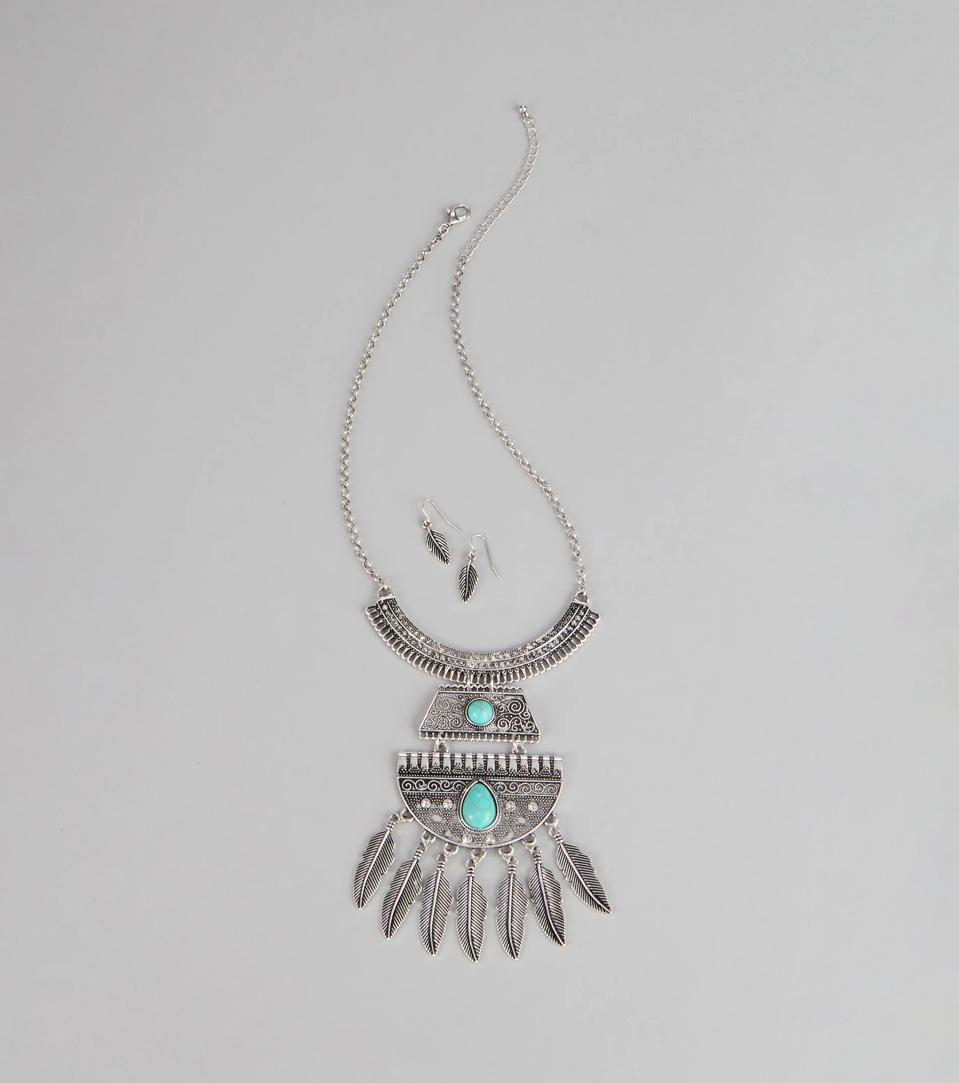 Boho Bloom Necklace And Earrings Set